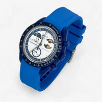 Bracelet Moonswatch Mission to Earthphase - Moonshine Gold Caoutchouc Premium uni: Bleu