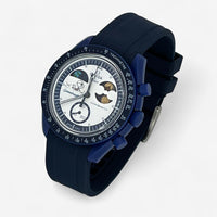 Bracelet Moonswatch Mission to Earthphase - Moonshine Gold Caoutchouc Premium uni: Bleu Marine