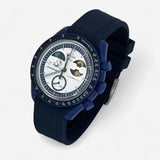 Bracelet Moonswatch Mission to Earthphase - Moonshine Gold Caoutchouc Premium uni: Bleu Marine