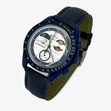 Bracelet Moonswatch Mission to Earthphase - Moonshine Gold Autres: Cuir Nato Toile Acier Cuir uni : Bleu Marine