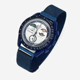 Bracelet Moonswatch Mission to Earthphase - Moonshine Gold Autres: Cuir Nato Toile Acier Acier: Bleu