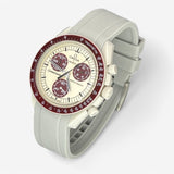 Bracelet MoonSwatch en Caoutchouc Premium Uni Pluton: Gris Clair