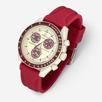 Bracelet MoonSwatch en Caoutchouc Premium Uni Bordeaux