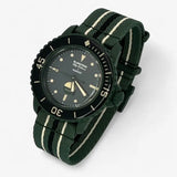 Bracelet Fifty Fathoms Green Abyss Autres: Cuir Nato Toile Acier Swatch x Blancpain