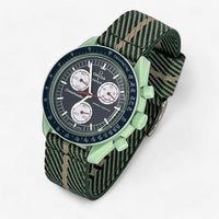 Bracelet MoonSwatch Nato Vert Beige