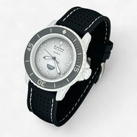 Bracelet Blancpain x Swatch Premium Caoutchouc Perforé Antarctic: Noir Blanc