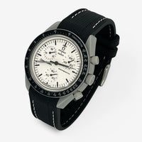Bracelet MoonSwatch en Caoutchouc Premium 1965: Noir Blanc