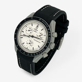 Bracelet MoonSwatch en Caoutchouc Premium 1965: Noir Blanc