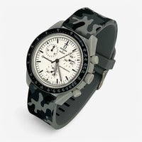 Bracelet MoonSwatch en Caoutchouc Militaire 1965: Noir
