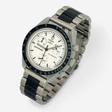 Bracelet MoonSwatch en Acier Inoxydable 1965: Argent Noir