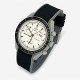 Bracelet MoonSwatch en Caoutchouc Premium 2 Couleurs 1965: Noir Gris