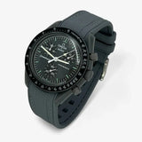 Bracelet Moonswatch Mission to Mercury Caoutchouc Premium : Gris Foncé