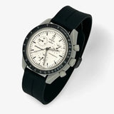 Bracelet Omega x Swatch Moonswatch 1965 Caoutchouc A clips: Noir Noir