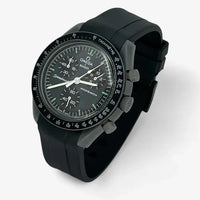Bracelet Moonswatch Mission to Mercury Caoutchouc Premium uni : Noir + Boucle Noire