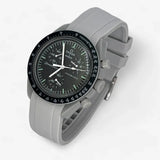 Bracelet Moonswatch Mission to the Moon Caoutchouc Premium uni: Gris Clair