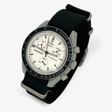 Bracelet Omega x Swatch Moonswatch 1965 Autres: Cuir Nato Acier Toile Nato Uni: Noir