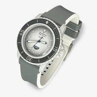 Bracelet Fifty Fathoms Antarctic Ocean Caoutchouc 2 Couleurs: Gris Blanc