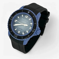 Bracelet Fifty Fathoms Atlantic Ocean Caoutchouc Uni: Noir + Boucle Noire