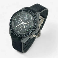 Bracelet Moonswatch Mission to Mercury Caoutchouc Clips premium : Noir Gris