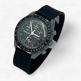Bracelet Moonswatch Mission to Mercury Caoutchouc Clips : Noir