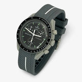 Bracelet Moonswatch Mission to the Moon Caoutchouc Premium 1 bande: Gris Blanc