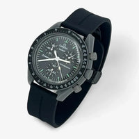 Bracelet Moonswatch Mission to Mercury Caoutchouc Clips : Noir + Boucle Noire