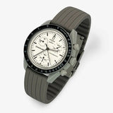 Bracelet Omega x Swatch Moonswatch 1965 Caoutchouc Nervuré: Gris