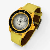 Bracelet Fifty Fathoms Pacific Ocean Autres: Cuir Nato Toile Acier Cuir design: Jaune