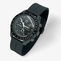 Bracelet Moonswatch Mission to Mercury Caoutchouc Clips : Gris + Boucle Noire