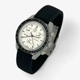 Bracelet Omega x Swatch Moonswatch 1965 Caoutchouc Nervuré: Noir