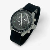 Bracelet Moonswatch Mission to the Moon Caoutchouc Clips : Noir