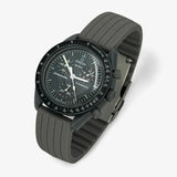 Bracelet Moonswatch Mission to Mercury Caoutchouc Nervuré : Gris