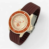 Bracelet Fifty Fathoms Arctic Ocean Caoutchouc Nervuré: Marron