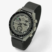 Bracelet MoonSwatch en Acier Design Earthphase: Argent Foncé