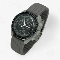 Bracelet Moonswatch Mission to the Moon Caoutchouc Nervuré : Gris