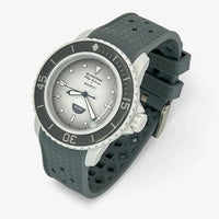 Bracelet Fifty Fathoms Antarctic Ocean Caoutchouc A carreaux: Gris