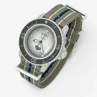 Bracelet Fifty Fathoms Antarctic Ocean Autres: Cuir Nato Toile Acier Swatch x Blancpain