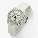 Bracelet Moonswatch Mission to the Moonphase - Full Moon - Snoopy Caoutchouc Premium uni : Blanc