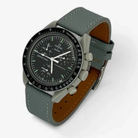 Bracelet Moonswatch Mission to the Moon Autre : Cuir Nato Acier Toile Cuir texturé : Gris