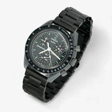 Bracelet Moonswatch Mission to Mercury Autre : Cuir Nato Acier Toile Acier : Noir