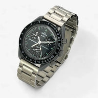 Bracelet Moonswatch Mission to Mercury Autre : Cuir Nato Acier Toile Acier : Argent