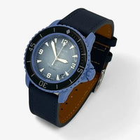 Bracelet Fifty Fathoms Atlantic Ocean Autres: Cuir Nato Toile Acier Cuir texturé: Bleu Marine