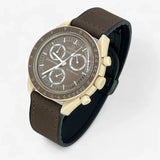 Bracelet MoonSwatch en Cuir Lisse Desert: Marron