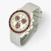 Bracelet Moonswatch Mission to Pluton Caoutchouc Premium uni : Gris