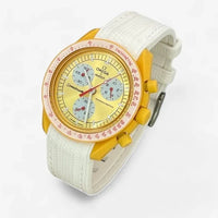 Bracelet Moonswatch Mission to the Sun Caoutchouc Premium : Blanc