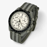 Bracelet Omega x Swatch Moonswatch 1965 Autres: Cuir Nato Acier Toile Nato lisse: Gris Gris Clair