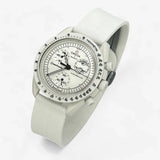Bracelet Moonswatch Mission to the Moonphase - Full Moon - Snoopy Caoutchouc Clips : Blanc