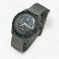 Bracelet Moonswatch Mission to Mercury Autre : Cuir Nato Acier Toile Nato Lisse : Gris