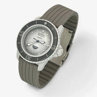 Bracelet Fifty Fathoms Antarctic Ocean Caoutchouc Nervuré: Gris