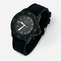 Bracelet Fifty Fathoms Ocean of Storm Caoutchouc 2 Bandes: Noir Noir